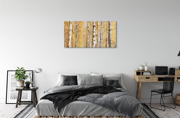 Quadro in vetro Alberi d'autunno 100x50 cm 2 appendini