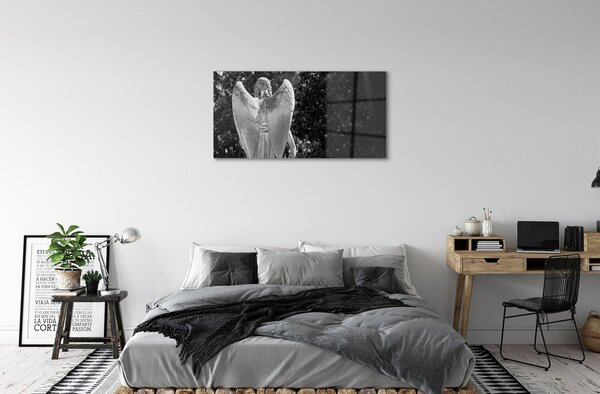 Quadro di vetro Ali d'angelo di un albero 100x50 cm 2 appendini