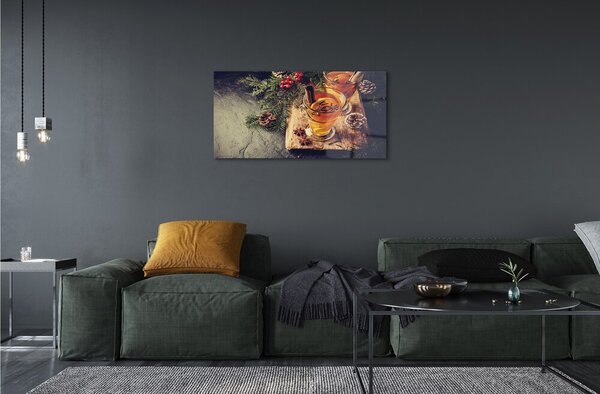 Quadro in vetro Chiodi di garofano per il tè invernale 100x50 cm 2 appendini