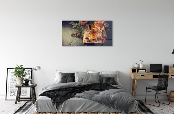 Quadro in vetro Chiodi di garofano per il tè invernale 100x50 cm 2 appendini