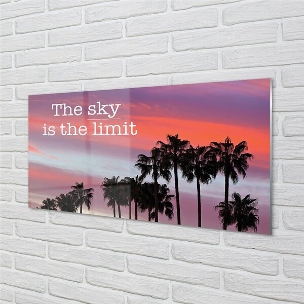 Quadro di vetro Palme al tramonto 100x50 cm 2 appendini