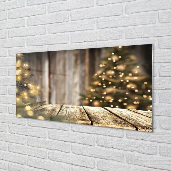 Quadro di vetro Luci per l'albero di natale 100x50 cm 2 appendini