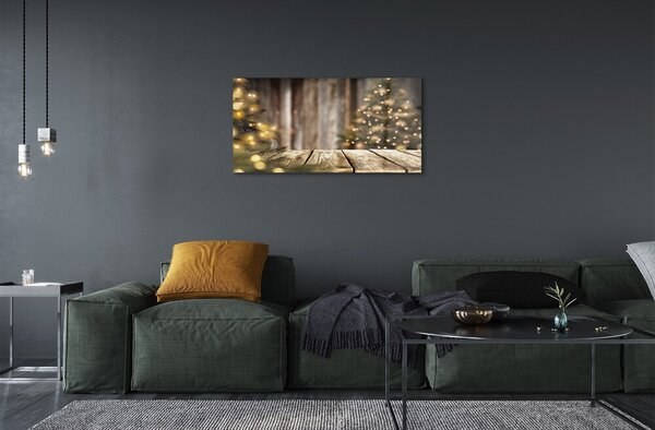 Quadro di vetro Luci per l'albero di natale 100x50 cm 2 appendini