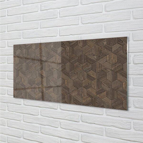 Quadro in vetro Esagoni di legno 100x50 cm 2 appendini