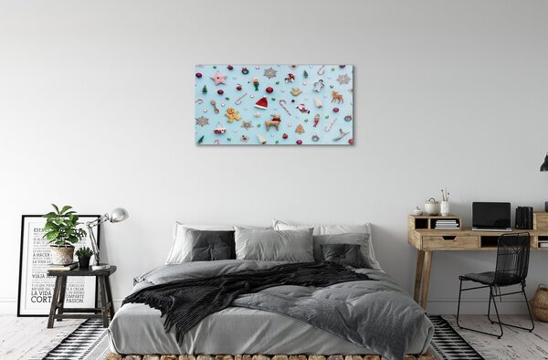 Quadro vetro Decorazioni, caramelle e dolciumi 100x50 cm 2 appendini