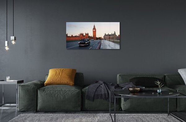 Quadro vetro Autostrade del cielo della città 100x50 cm 2 appendini