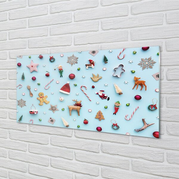 Quadro vetro Decorazioni, caramelle e dolciumi 100x50 cm 2 appendini