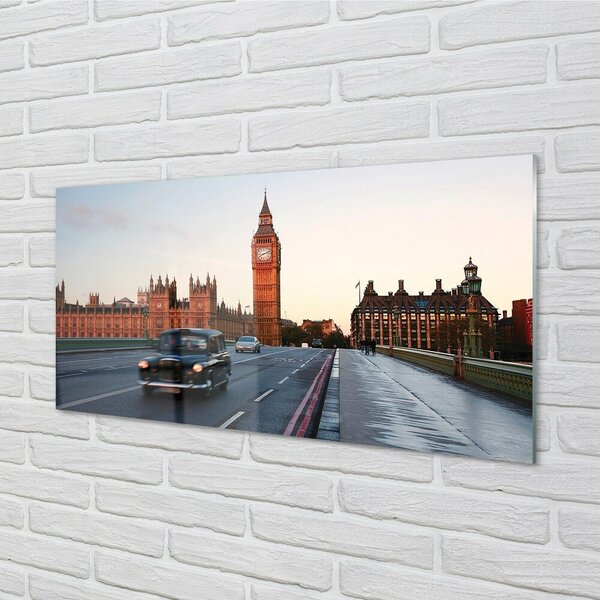 Quadro vetro Autostrade del cielo della città 100x50 cm 2 appendini