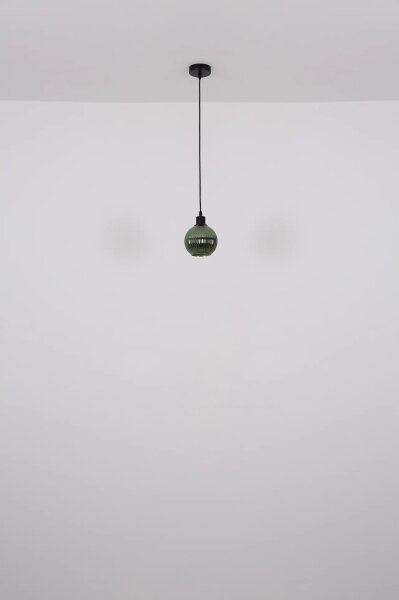 Globo 15638G - Lampadario a sospensione con filo ZUMBA 1xE27/25W/230V diametro 15 cm verde