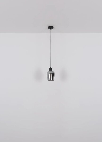 Globo 15627 - Lampadario a sospensione con filo RYAN 1xE27/40W/230V diametro 13,5 cm nero