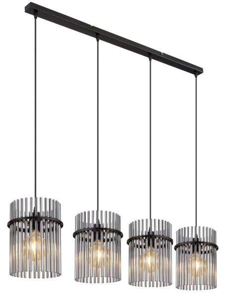 Globo 15698-4H - Lampadario a sospensione con filo GORLEY 4xE27/60W/230V nero