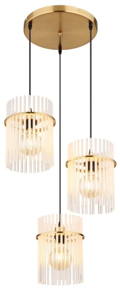 Globo 15698-3HRM - Lampadario a sospensione con filo GORLEY 3xE27/60W/230V diametro 47 cm oro
