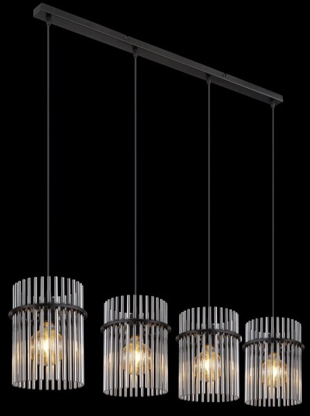 Globo 15698-4H - Lampadario a sospensione con filo GORLEY 4xE27/60W/230V nero
