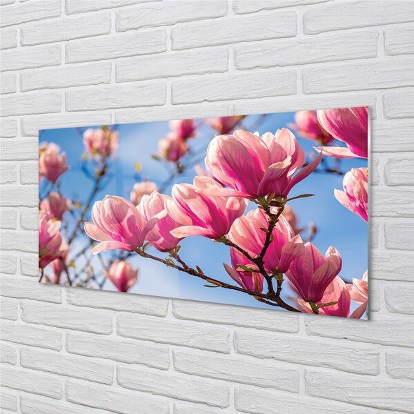 Quadro in vetro Fiori d'albero 100x50 cm 2 appendini