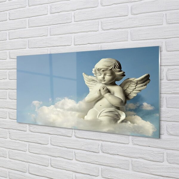Quadro su vetro Angelo del cielo delle nuvole 100x50 cm 2 appendini