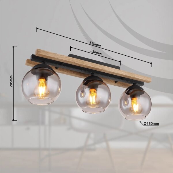 Globo 15569-3DW - Lampadario a plafone CONNI 3xE27/25W/230V