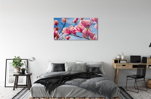 Quadro in vetro Fiori d'albero 100x50 cm 2 appendini
