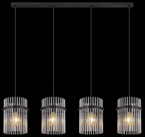 Globo 15698-4H - Lampadario a sospensione con filo GORLEY 4xE27/60W/230V nero