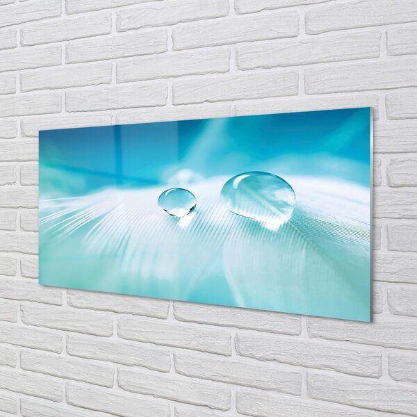 Quadro su vetro Macro gocce d'acqua 100x50 cm 2 appendini