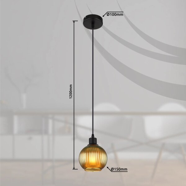 Globo 15638G - Lampadario a sospensione con filo ZUMBA 1xE27/25W/230V diametro 15 cm verde