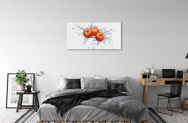 Quadro in vetro Pomodori acqua 100x50 cm 2 appendini