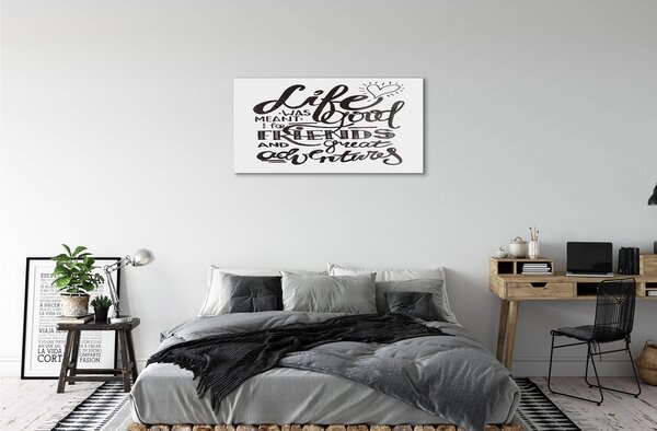 Quadro di vetro Lettera marrone motivazionale 100x50 cm 2 appendini