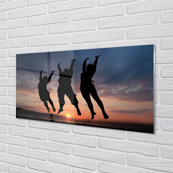 Quadro di vetro Nuvola ovest persone 100x50 cm 2 appendini