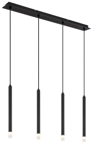 Globo 15629-4 - Lampadario a sospensione con filo BLAKE 4xG9/4W/230V nero