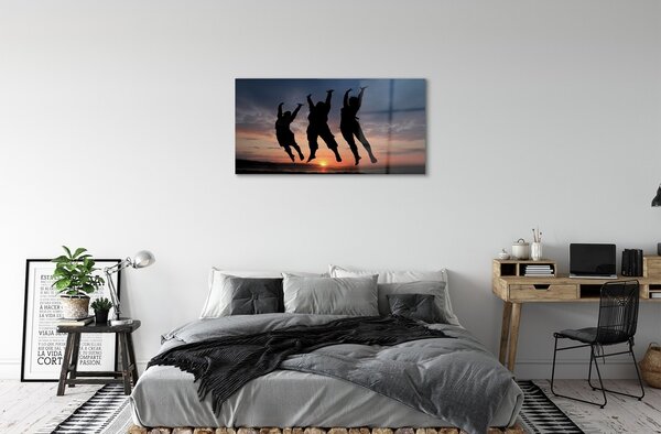 Quadro di vetro Nuvola ovest persone 100x50 cm 2 appendini