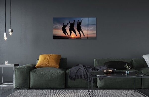 Quadro di vetro Nuvola ovest persone 100x50 cm 2 appendini