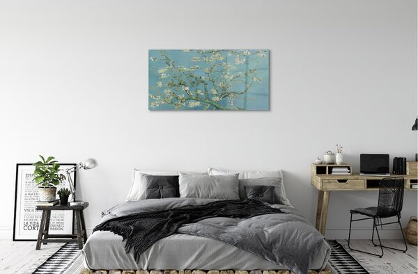 Quadro di vetro Mandorlo in fiore - vincent van gogh 100x50 cm 2 appendini