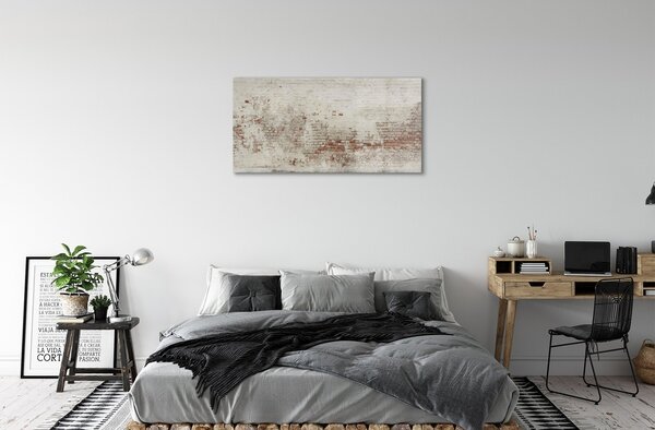 Quadro su vetro Muro di mattoni vintage 100x50 cm 2 appendini