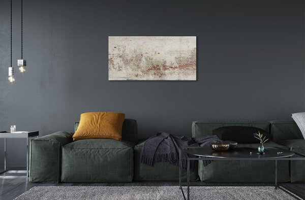 Quadro su vetro Muro di mattoni vintage 100x50 cm 2 appendini