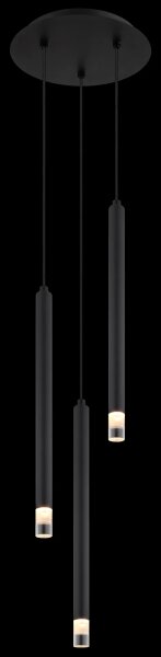 Globo 15629-3 - Lampadario a sospensione con filo BLAKE 3xG9/4W/230V diametro 24 cm nero