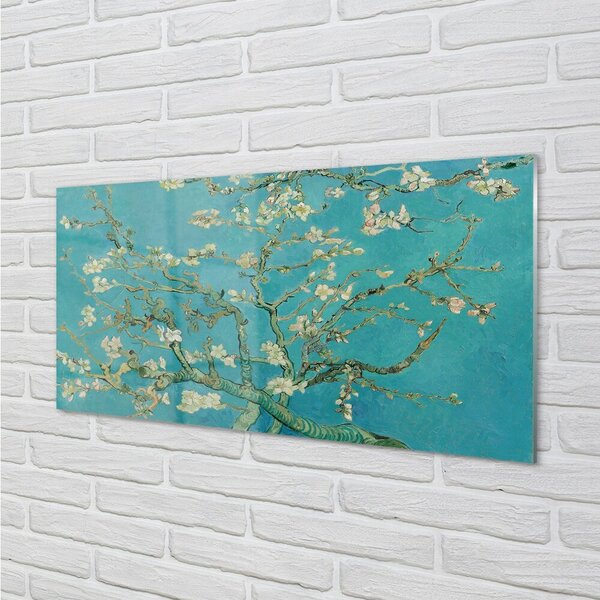 Quadro di vetro Mandorlo in fiore - vincent van gogh 100x50 cm 2 appendini