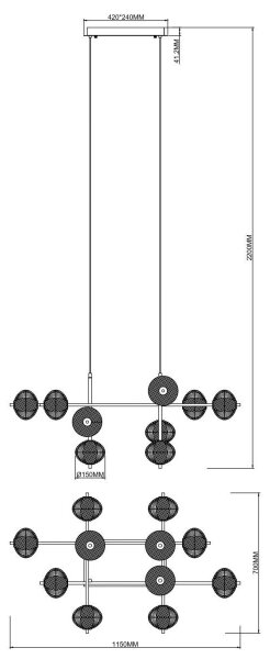 Zuma Line 003064-034755 - Lampadario LED a cavo GALATEA LED/63W/230V oro