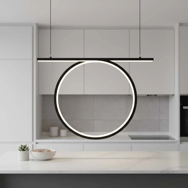 Lampadario a sospensione su cavo ODETTA LED/30W/230V 4000K nero
