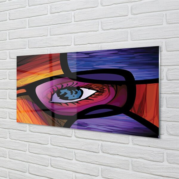 Quadro di vetro Immagine dell'occhio 100x50 cm 2 appendini