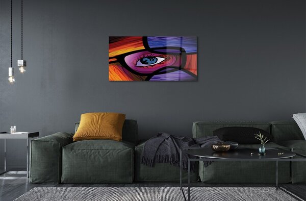 Quadro di vetro Immagine dell'occhio 100x50 cm 2 appendini