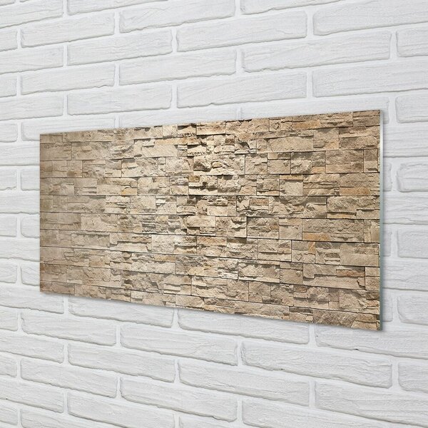 Quadro di vetro Mattone muratura pietra 100x50 cm 2 appendini
