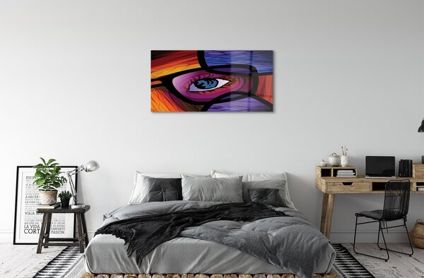 Quadro di vetro Immagine dell'occhio 100x50 cm 2 appendini