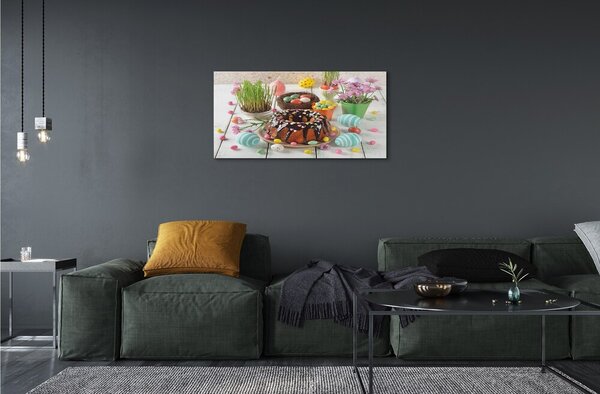 Quadro in vetro Fiori di torta all'uovo 100x50 cm 2 appendini
