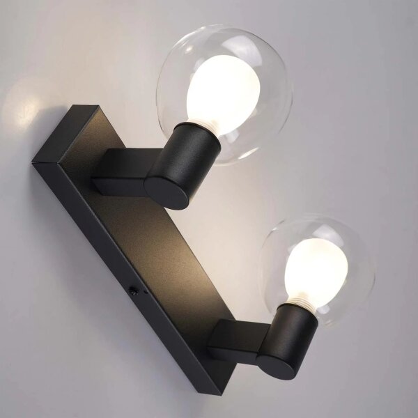 Applique da bagno POLA 2xG9/5W/230V IP44 nero/trasparente