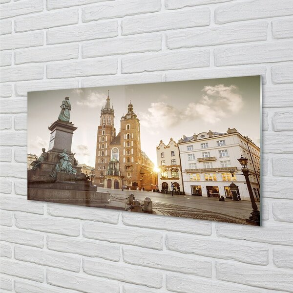 Quadro in vetro Chiesa monumento di cracovia 100x50 cm 2 appendini