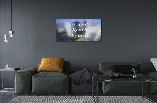 Quadro vetro Scrittura bianca 100x50 cm 2 appendini
