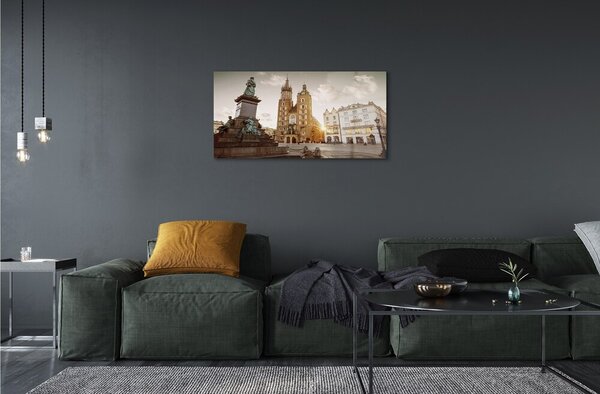 Quadro in vetro Chiesa monumento di cracovia 100x50 cm 2 appendini