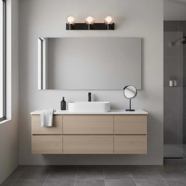Applique da bagno POLA 3xG9/5W/230V IP44 nero/trasparente