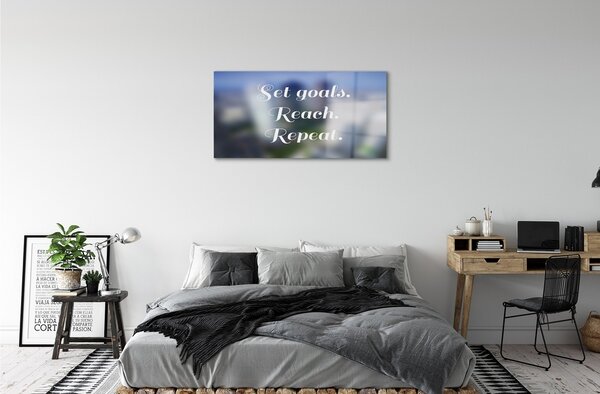 Quadro vetro Scrittura bianca 100x50 cm 2 appendini