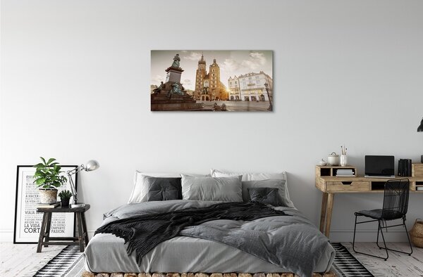 Quadro in vetro Chiesa monumento di cracovia 100x50 cm 2 appendini