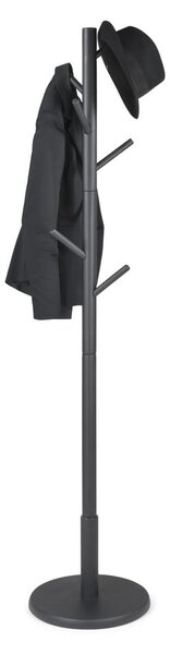 Appendiabiti nero in legno di cauciù massiccio ø 36x170 cm Bro – Spinder Design